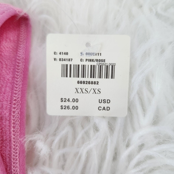 by Anthropologie Seamless Ribbed Square Neck Bralette. Pink Rose. Size xxs/xs. - Picture 5 of 5